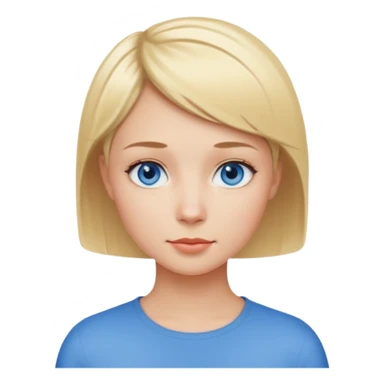 Mujer pelo rubio y muy corto ojos azules cara redonda sticker