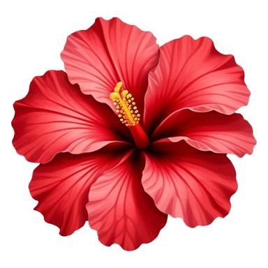 Vibrant red cotton rose hibiscus flower with large petals and prominent stamen sticker
