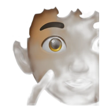 Kid putting his finger into the nose sticker