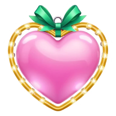 Pink heart wrapped in Christmas lights  sticker
