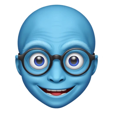 blue alien with glasses sticker