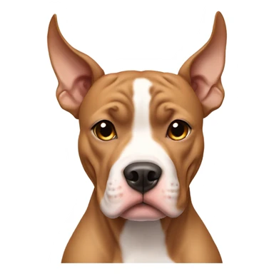 Light brown pitbull with ears cut short and wearing bows sticker