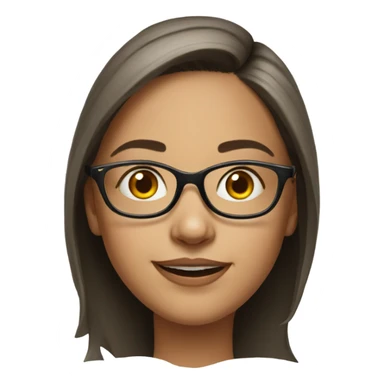 realistic portrait of girl with glasses sticker