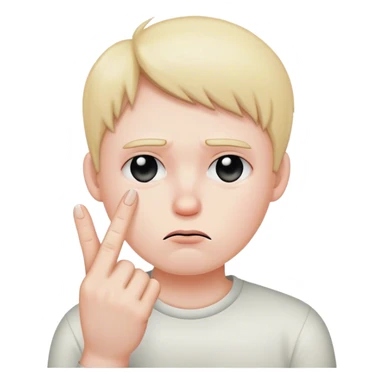 Sad face with middle finger sticker