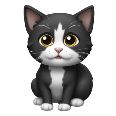 small black and white cat sticker