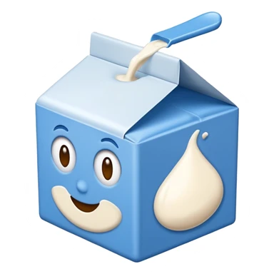 brique de lait sans visage bleu  sticker