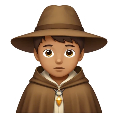 boy in pilgrim cloak looking sticker