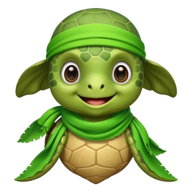cute sea turtle wearing a lime pirate scarf sticker