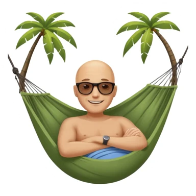 Bald man  in a hammock sticker
