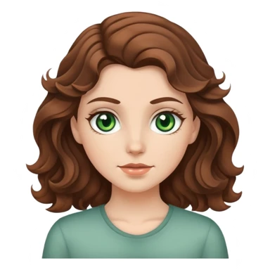 a white girl with gray-green eyes and brown wavy hair sticker