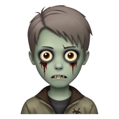 boy zombie with brown middlepart hair emo sticker