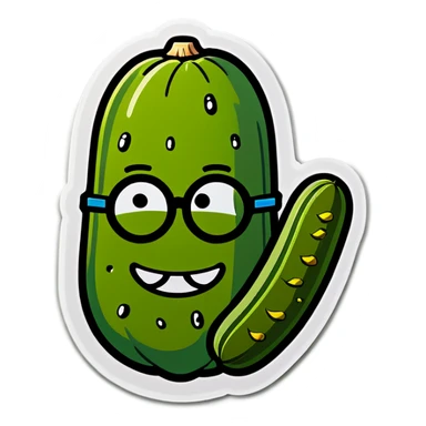 Pickle with glasses sticker