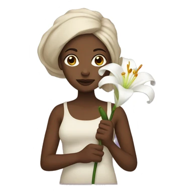 black women holding a lily sticker