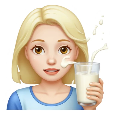 Milk splashed on her face  sticker