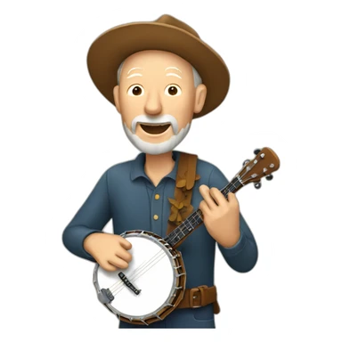 pete seeger playing a banjo sticker