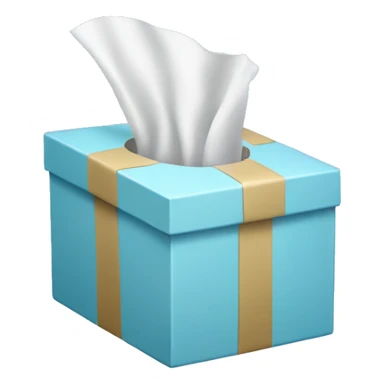 Light blue box with tissue  sticker