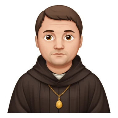 Martin Luther in monk robes sticker