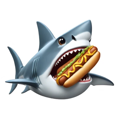 shark eating a hotdog sticker