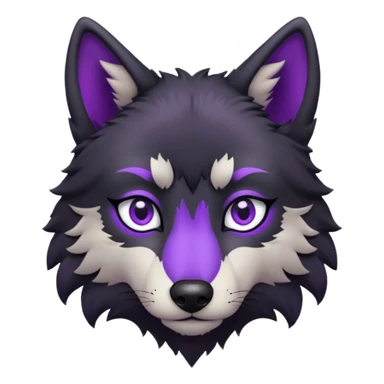 Loup noir et violet sticker
