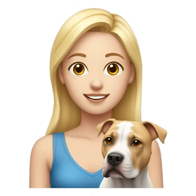 Blonde girl with american staffordshire terrier sticker
