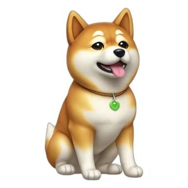 shiba inu full body sit 3/4 sticker