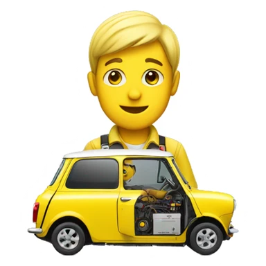 Electrician in a yellow mini cooper sticker