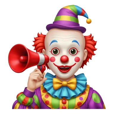  Clown with big sound horn   sticker