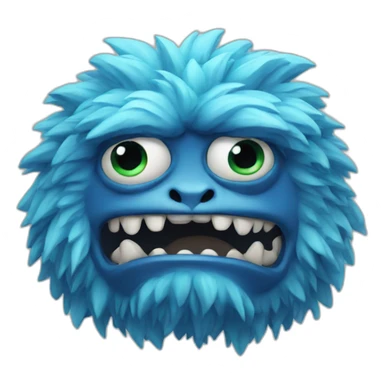 blue serious active monster sticker