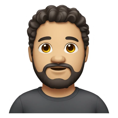 Chubby guy with dark wavy hair. Medium skin with beard sticker