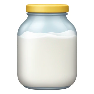 Jar filled with white liquid  sticker