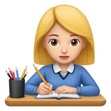 Mujer estudiando sticker