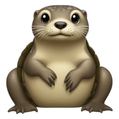 Une loutre sur le dos d une tortue sticker