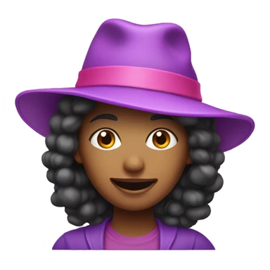 Purple lady with pink hat sticker