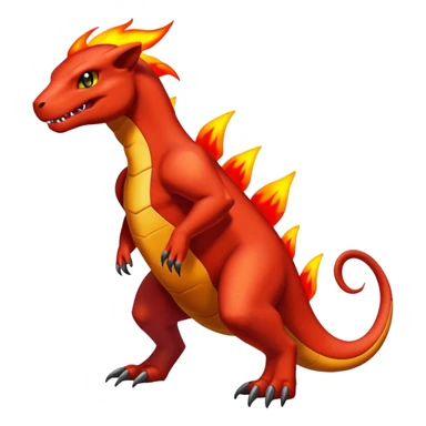 Houndoom-Charmeleon-Fakémon-hybrid-creature (full body)  sticker