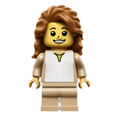 Lego minifig smile brown flip hair  sticker