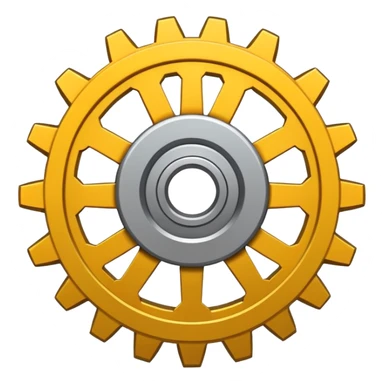 yellow gear cog sticker