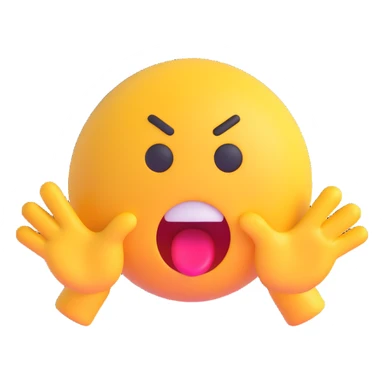 cartoon sticker of a shocked and surprised emoji with open mouth, colorful and cheerful, no text, suitable for WhatsApp and Instagram sticker