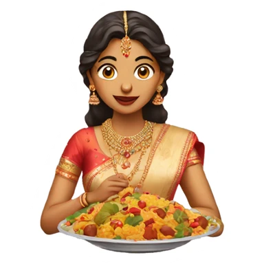 indian bride eating food  sticker