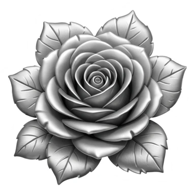 metal rose, without green leaves, just flower sticker
