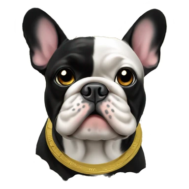 Black-and-tan French bulldog on gold coins   sticker