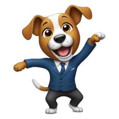 A dog dancing in bank sticker