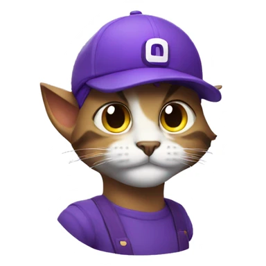 cat with waluigi cap sticker