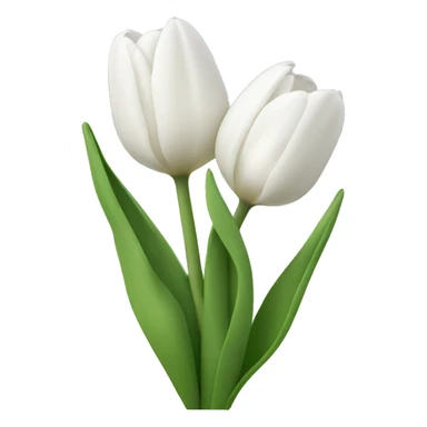 White cute tulips  sticker
