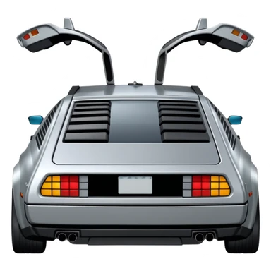 Silver DMC 12 Delorean backview sticker