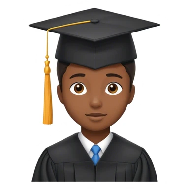 Black student hat sticker
