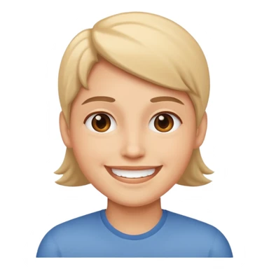 normal human head, smiling sticker