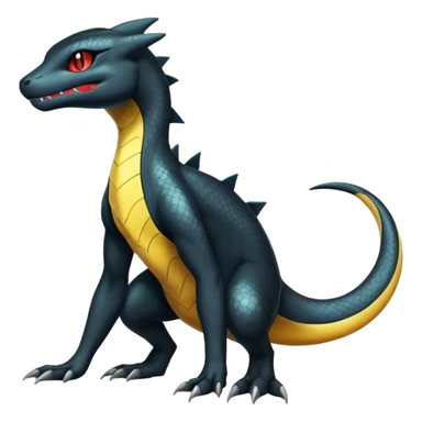 Shiny Salandit-Umbreon-Charmeleon-Fakémon-hybrid-creature (full body)  sticker