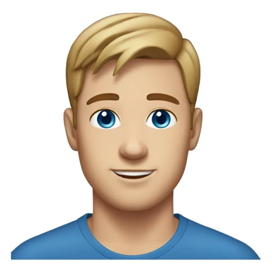 A 22 year old, white man, with short brown hair,   with blue eyes wearing a t-shirt. sticker
