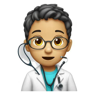 child with phonendoscope sticker