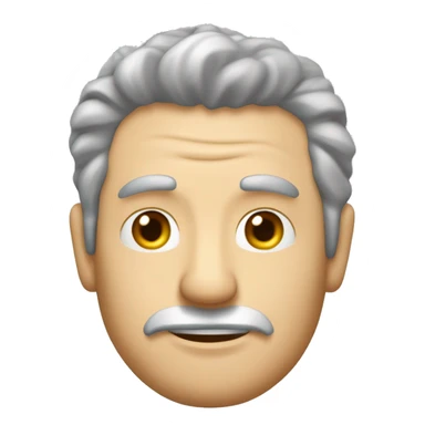 La imagen muestra a un hombre de edad avanzada, un personaje animado con un aspecto simpático y entrañable. Imagínalo mirando hacia adelante, en lugar de en perfil. Tiene el cabello completamente blanco, peinado hacia atrás,  sticker